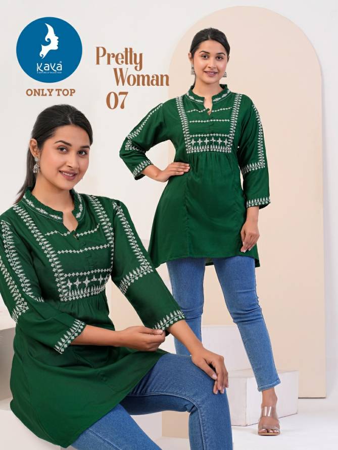 Pretty Woman By Kaya Rayon Ladies Short Top Wholesale In Delhi